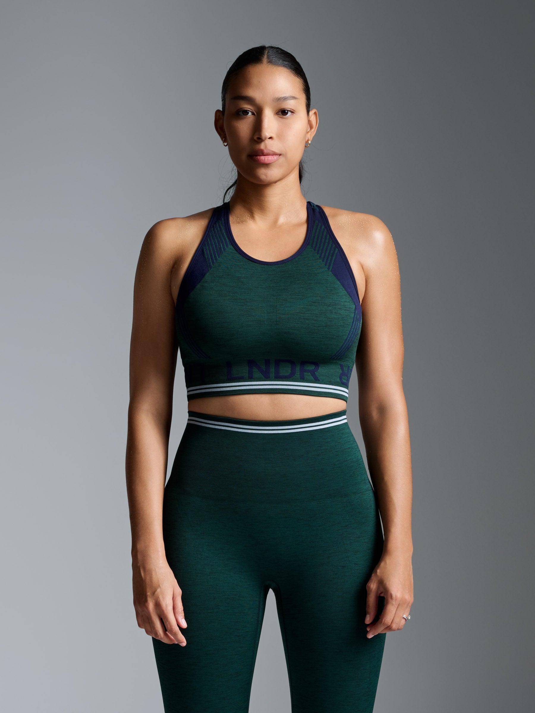 AERO DYNAMIC Sports Bra Dark Green Marl