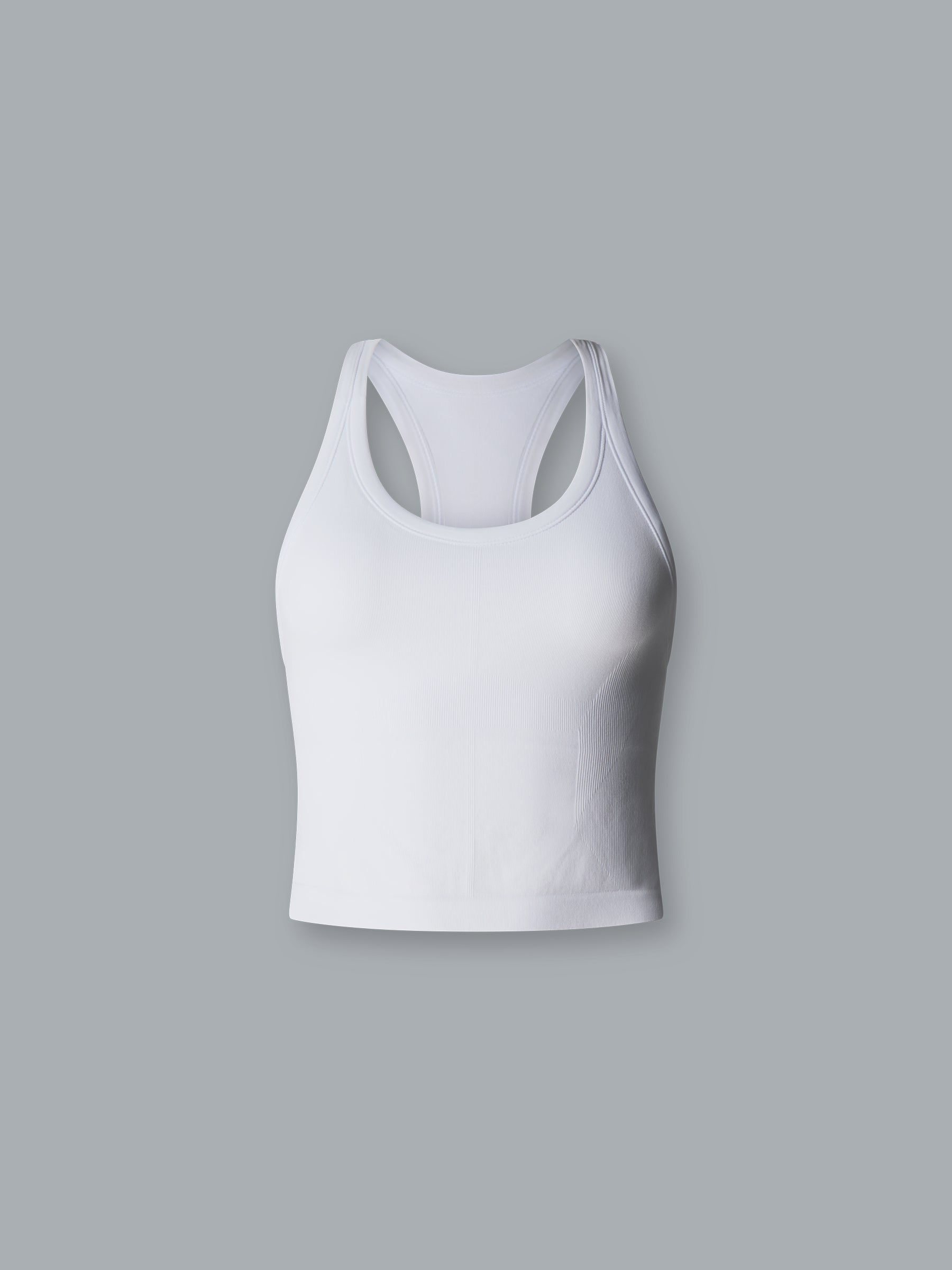 CROPPED MUSCLE TANK (RECYCLED) White