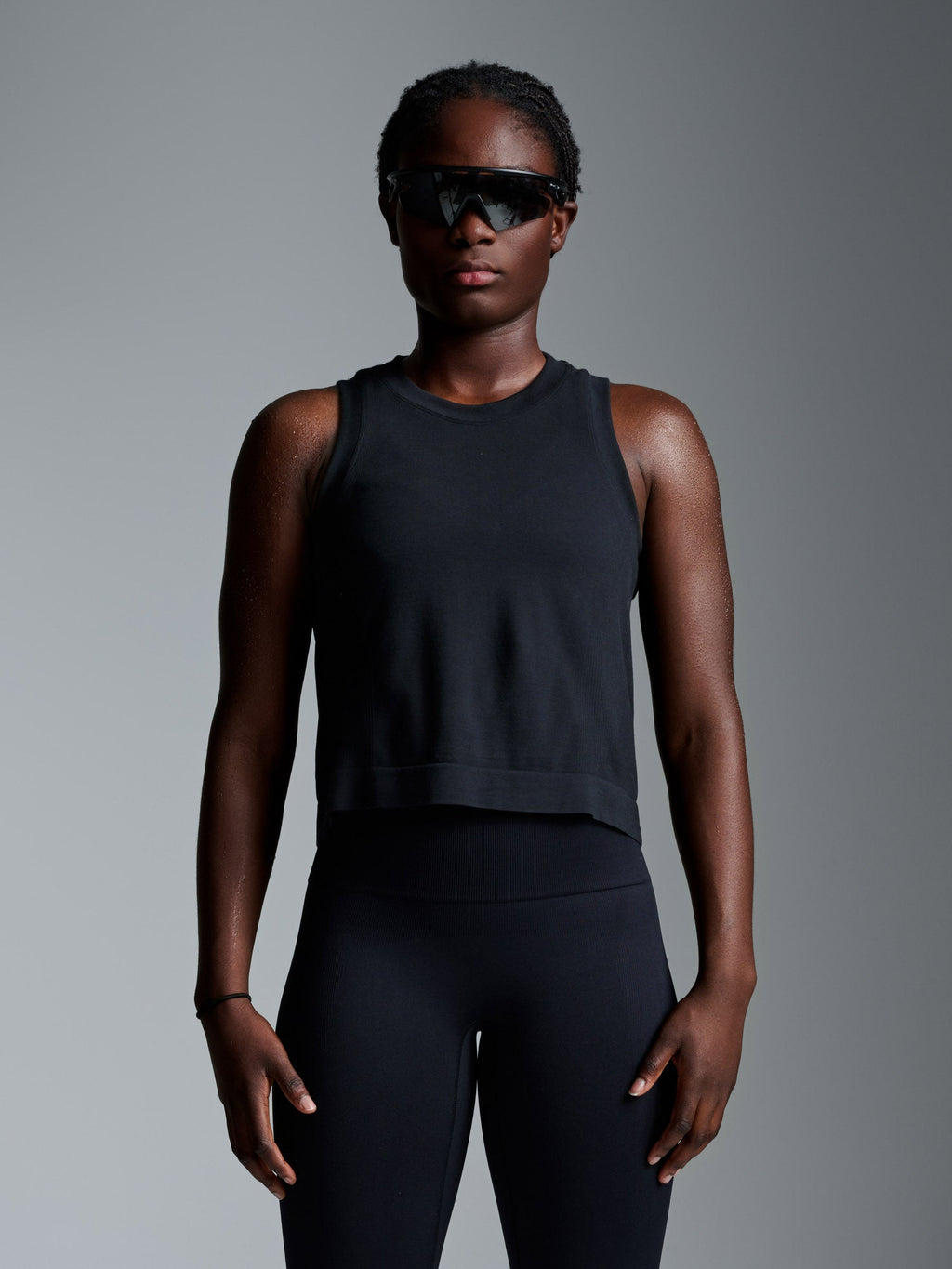 HERE TODAY Cropped Tank Black